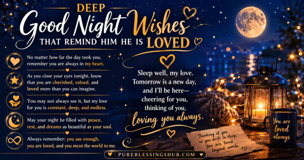 DEEP GOOD NIGHT WISHES THAT REMIND HIM HE IS LOVED