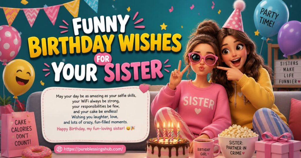 Funny Birthday Wishes for Your Sister: