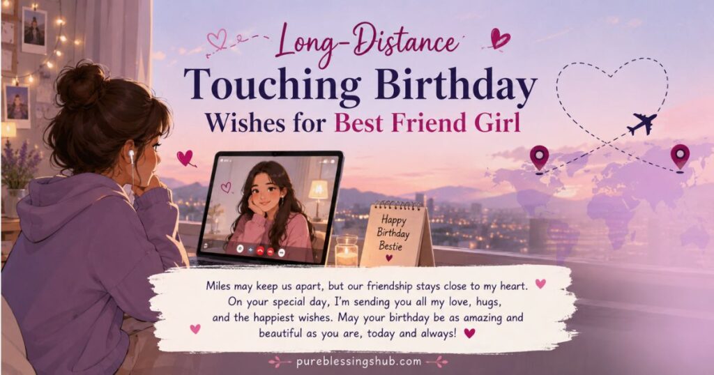 Long-Distance Touching Birthday Wishes for Best Friend Girl