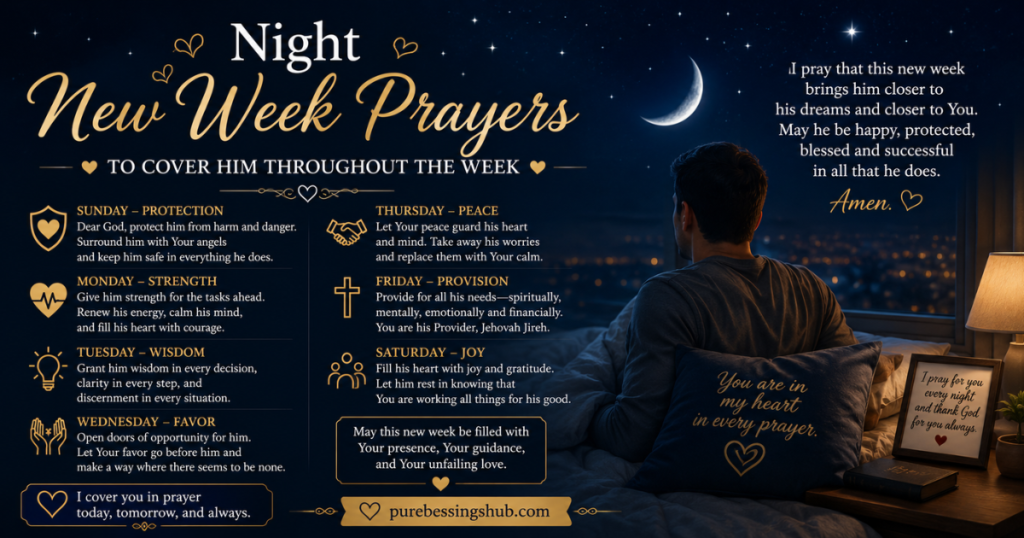 Night New Week Prayers to Cover Him Throughout the Week