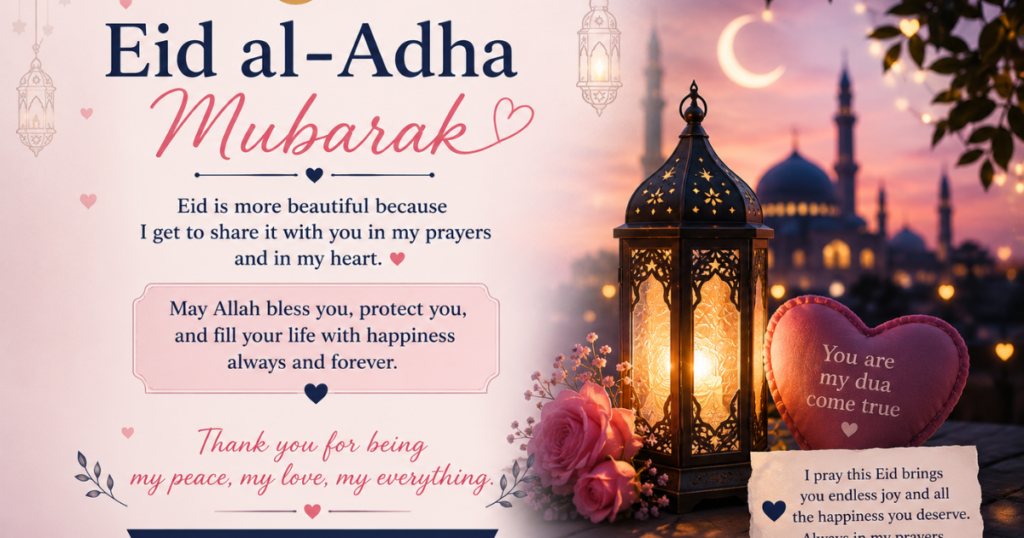 Romantic Eid Mubarak Wishes for Husband, Wife & Couples