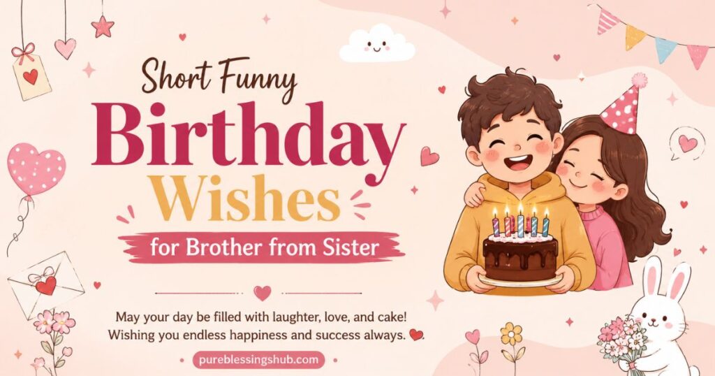 Short Funny Birthday Wishes for Brother from Sister